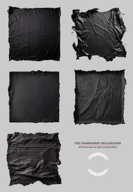 PSD espace de papier déchiré noir pour l'espace de copie publicitaire