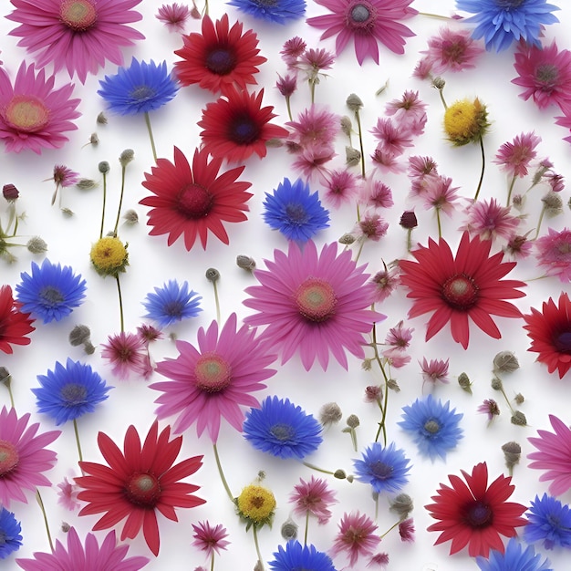 PSD farbenfrohe wildblumen-wandpapier wildblumen-illustrationen aigenerated