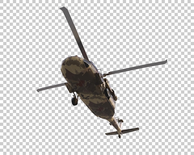 PSD kriegshelikopter isoliert auf dem hintergrund 3d-rendering-illustration