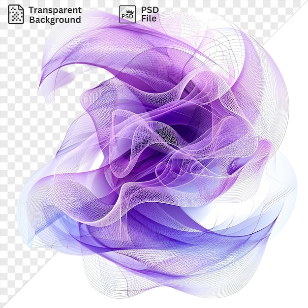PSD imagem psd campos de energia abstratos símbolo vetorial aura imagem fractal roxo e azul em um fundo isolado