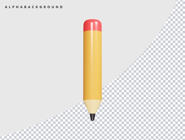 PSD icon du crayon illustration de rendu 3d