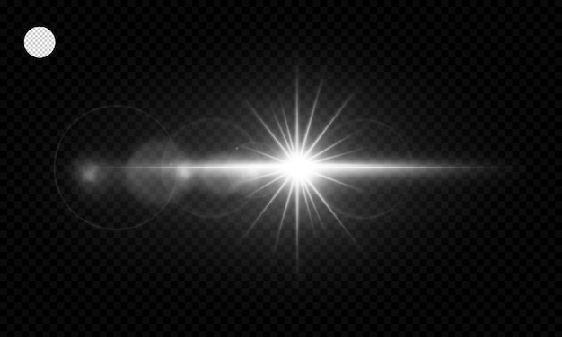 PSD ilustración de destello de lente efecto de luz de chispa brillante aislado en transparente