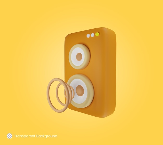 PSD ilustración de icono 3d de altavoz de música
