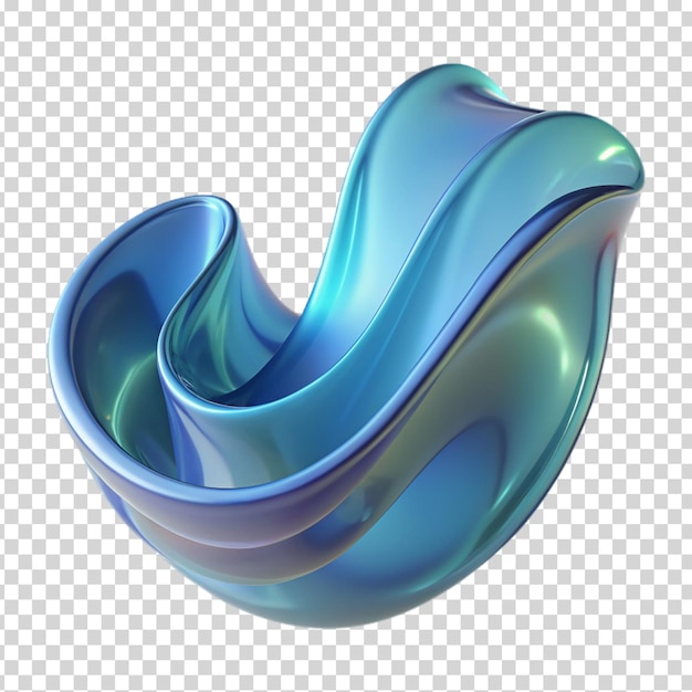 PSD una onda azul sobre un fondo transparente