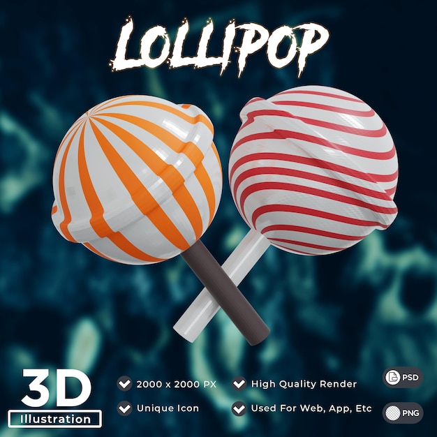 PSD lollipop-3d-symbol