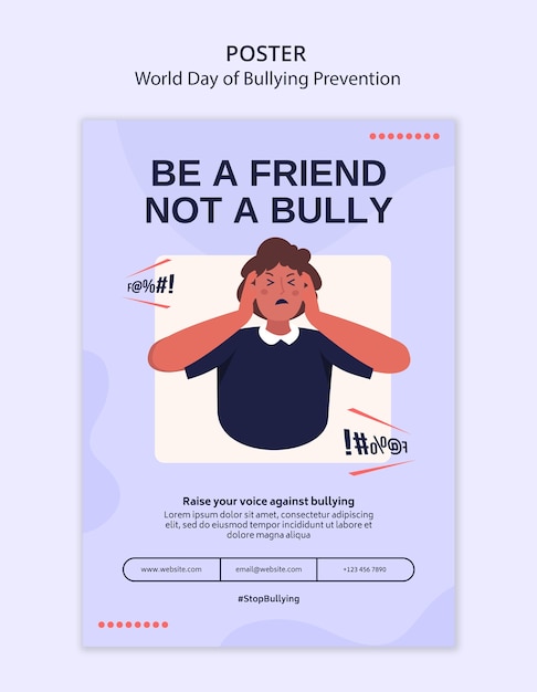 PSD modelo de cartaz do dia mundial da prevenção do bullying