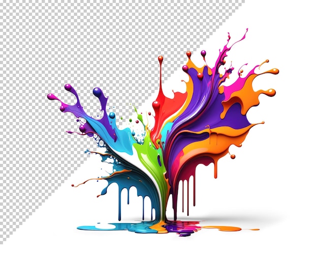 PSD maqueta de salpicaduras de pintura líquida colorida