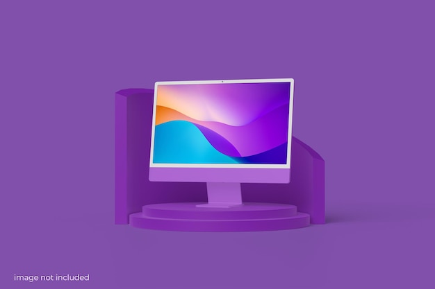 Maquette d'écran de bureau PC minimaliste