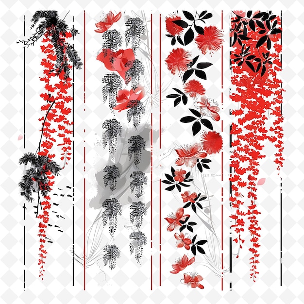 PSD mystical wisteria flowers borderlines design mit japanischen p creative abstract art designs