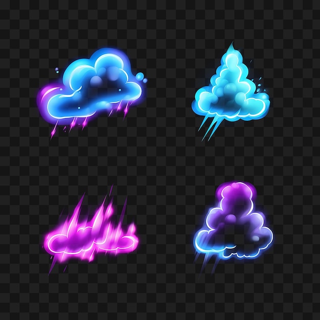PSD neon design de lightning cloud icon emoji com tempestade electrifying e powe clipart tatuagem de ideia