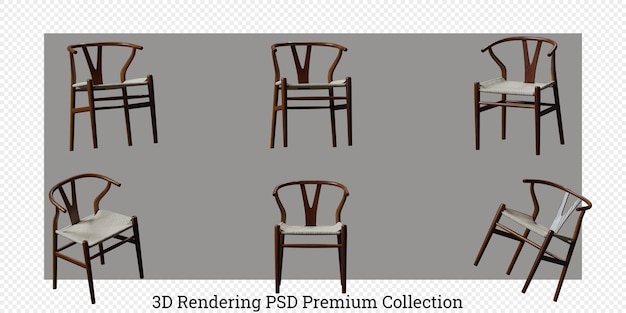 Stuhlmöbel-Set 3D-Rendering
