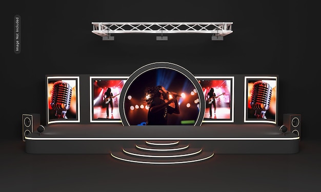PSD stand musical multi-écrans pour événement