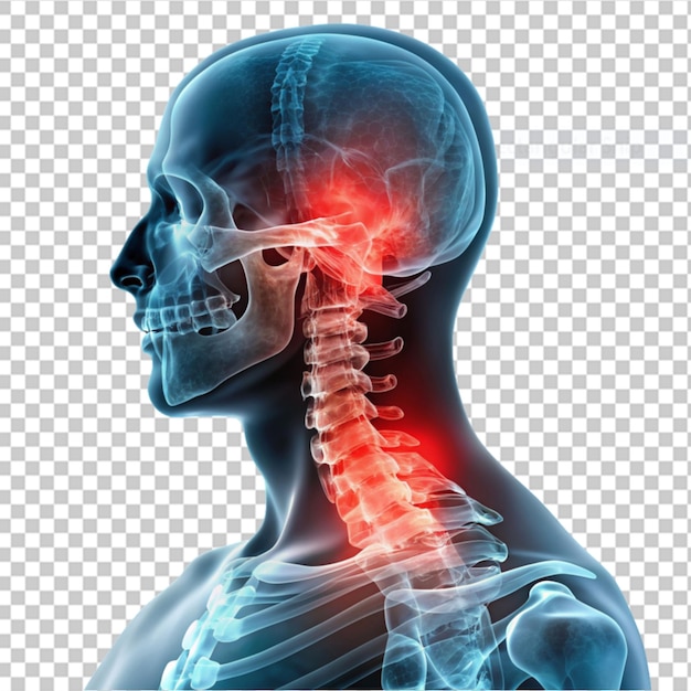 PSD poster médico anatomia da coluna vertebral humana a imagem dos ossos em fundo transparente