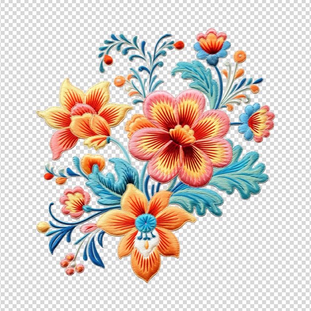 PSD un patrón floral con hojas y flores