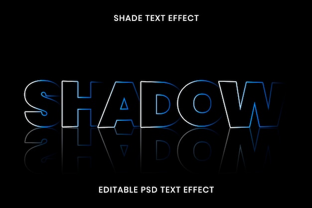 PSD plantilla editable psd de efecto de texto de sombra