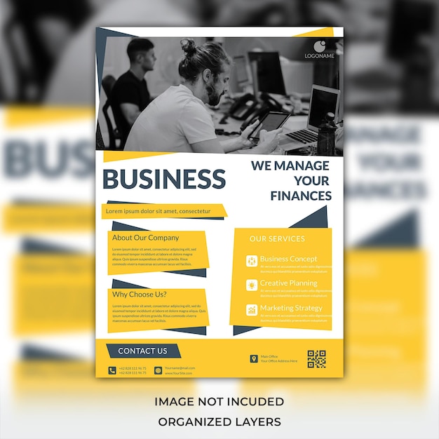 PSD plantilla de vector de resumen de negocios diseño de portada de folleto corporativo