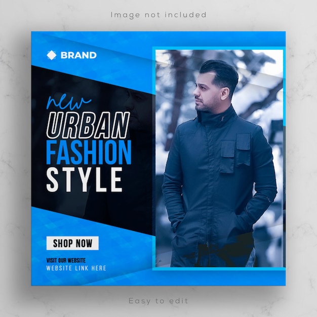 PSD promoción social de venta de moda banner y plantilla de publicación de instagram o diseño de póster de volante web cuadrado.