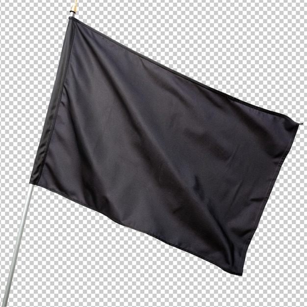 PSD psd einer schwarzen flagge auf durchsichtigem hintergrund