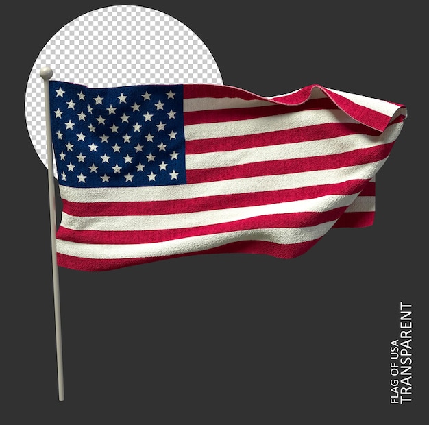 PSD usa winkende flagge auf grauem hintergrund, 3d-rendering, 3d-usa-flagge