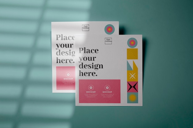 PSD visão do design de maquete de folheto de papel