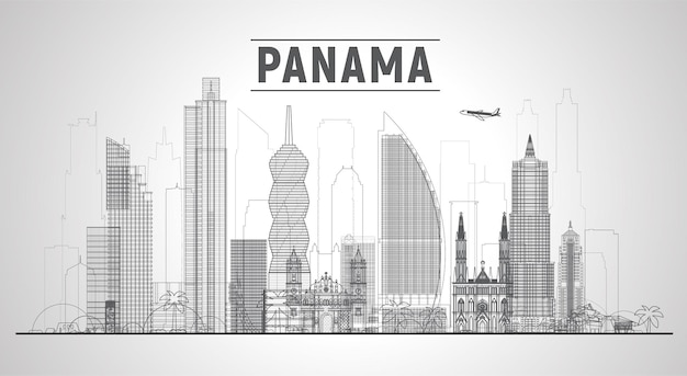 Vetor grátis cidade do panamá skyline de panamá com panorama em fundo branco ilustração vetorial conceito de viagens e turismo de negócios com edifícios modernos imagem para site de banner de apresentação
