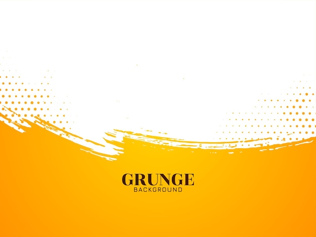 Vetor grátis design de fundo grunge com pincelada amarela e branca