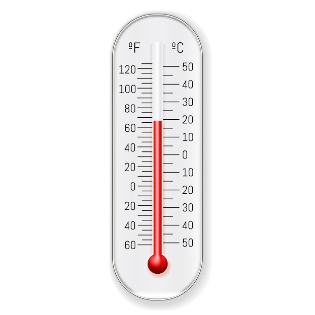 Vetor grátis meteorologia termômetro celsius fahrenheit realista