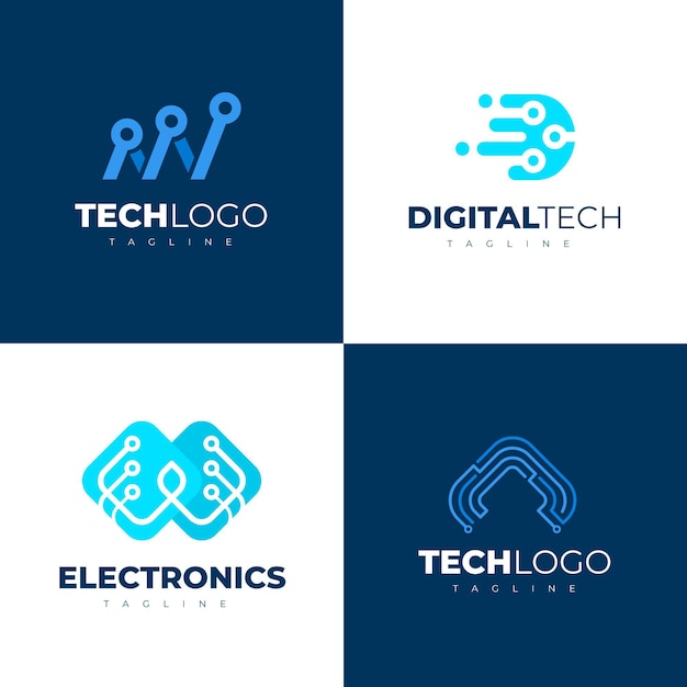 Pacote de logotipos de eletrônicos planos