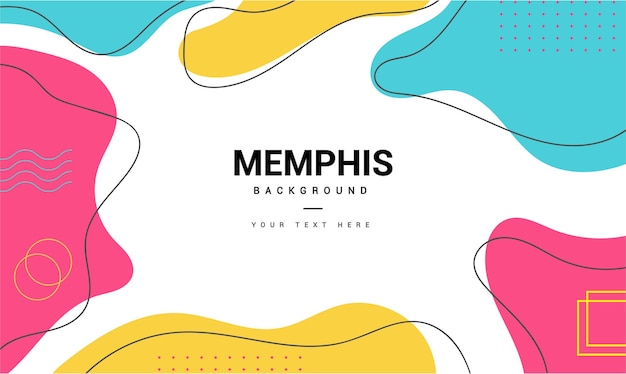 Plano de fundo Memphis moderno com formas mínimas de estilo Memphis