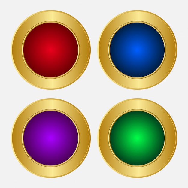 Vetor design de sinal premium com uma forma de círculo e 4 opções de cores