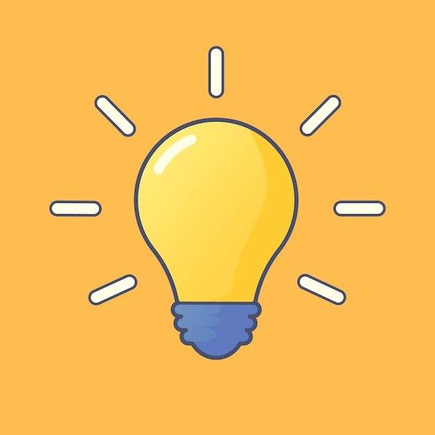 Ícone de lâmpada iluminação lâmpada elétrica símbolo de ideia criativa conceito de pensamento ilustração stock