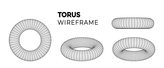 Toro wireframe con diversa struttura del telaio della griglia Illustrazione vettoriale futuristica della tecnologia digitale
