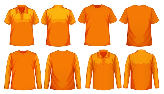 Set di diversi tipi di camicia dello stesso colore