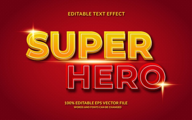 effetto testo modificabile super eroe