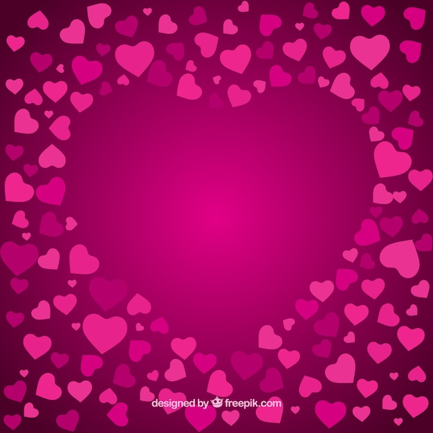 Vector gratuito tarjeta hermosa de corazones de color rosa