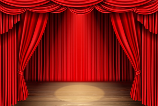 Vector gratuito telón rojo para teatro, cortina de escena de ópera