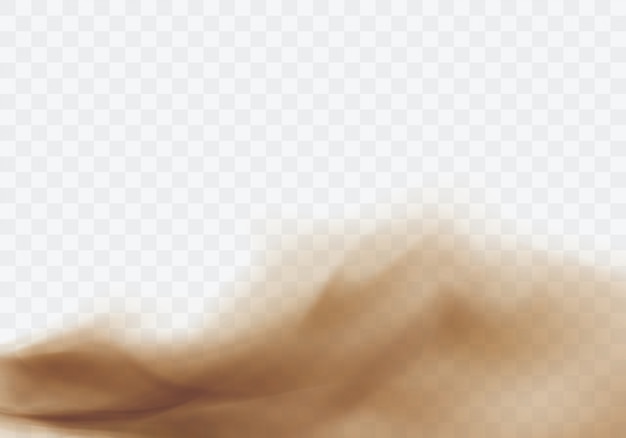 Vector gratuito tormenta de arena del desierto, nube de polvo marrón en transparente