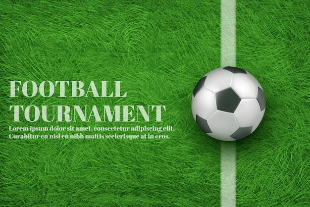 Torneo de fútbol 3d banner realista