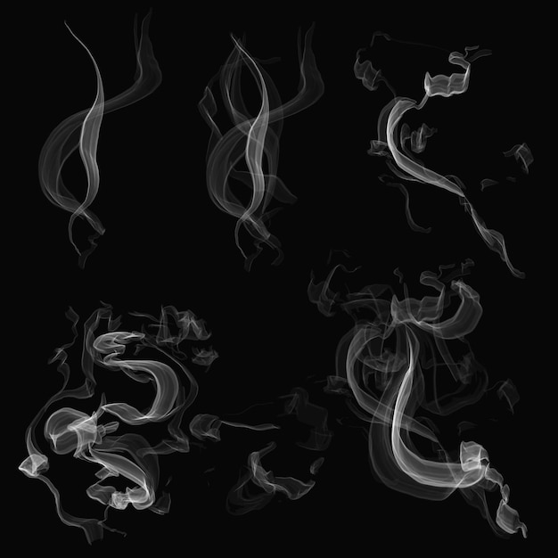 Vector gratuito vector de elemento de humo realista en fondo negro
