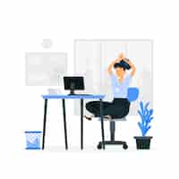 Vector gratuito yoga en la ilustración del concepto de oficina