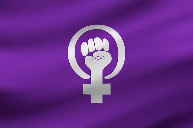 Vector gratuito bandera feminista realista