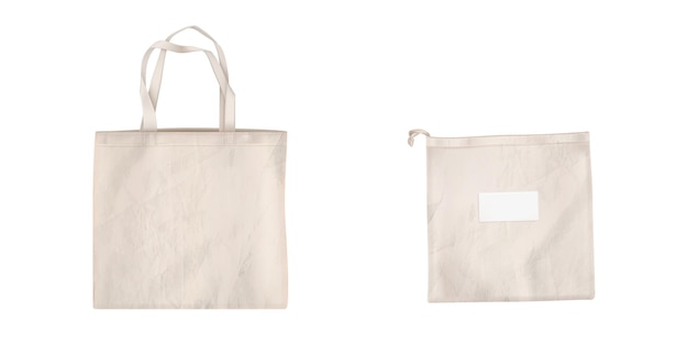 Vector gratuito bolsas ecológicas de algodón, tote de tela con asa