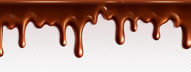 Vector gratuito borde de vector de textura de chocolate que gotea realista