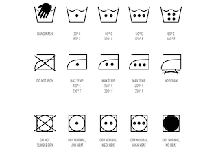 símbolos de lavadora