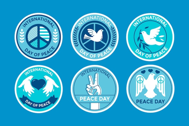 Vector gratuito colección de etiquetas del día internacional de la paz