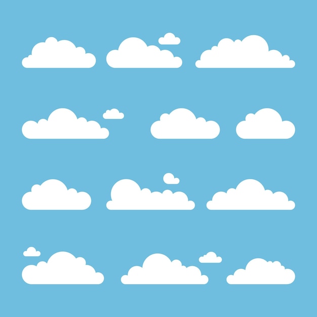 Vector gratuito colección nubes planas