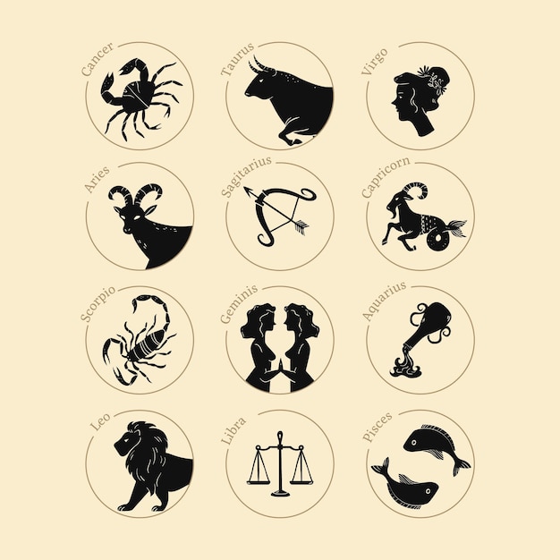 Vector gratuito colección de signos del zodíaco dibujados a mano