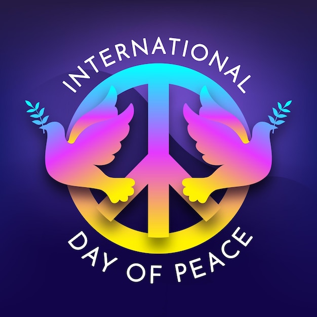 Vector gratuito colorido día internacional de la paz