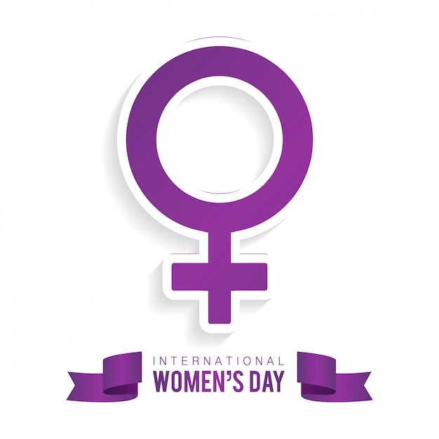 Vector gratuito día internacional de la mujer, fondo con el símbolo femenino púrpura