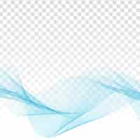 Vector gratuito diseño elegante onda azul abstracto sobre fondo transparente